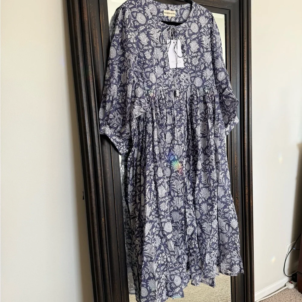 NWT Daughters of India Kyra Midi Dress ~ Blue Iris XXL (12-14) - Picture 5 of 15